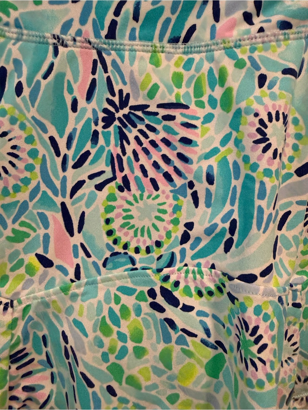 Lilly Pulitzer Blue Floral Circle Skort with Pink & Green Accents - Picture 4 of 6